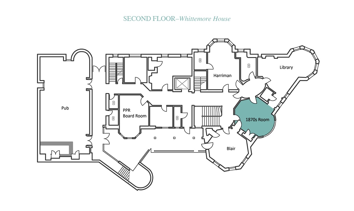 The Whittemore House Second Floor Map: 1870s Room